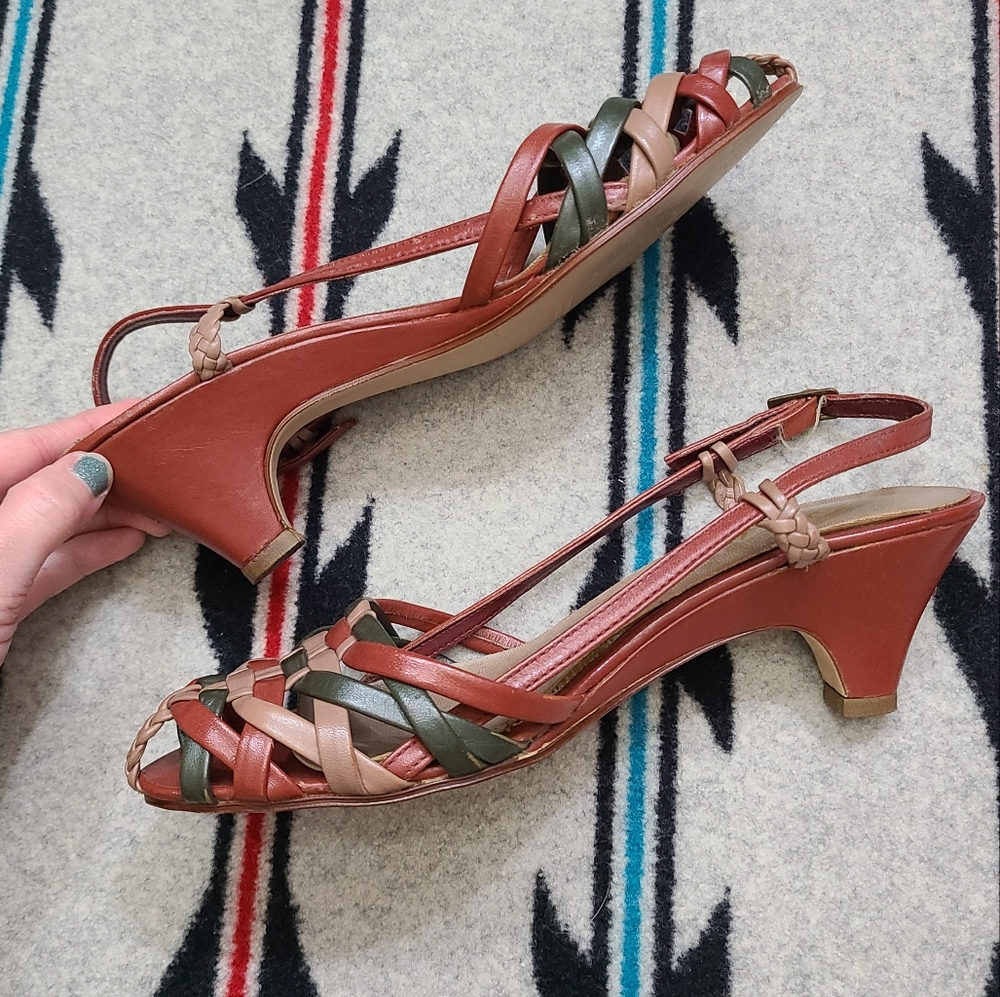 VTG Candies Woven Leather Strappy Sandals Size 8 - Picture 4 of 9